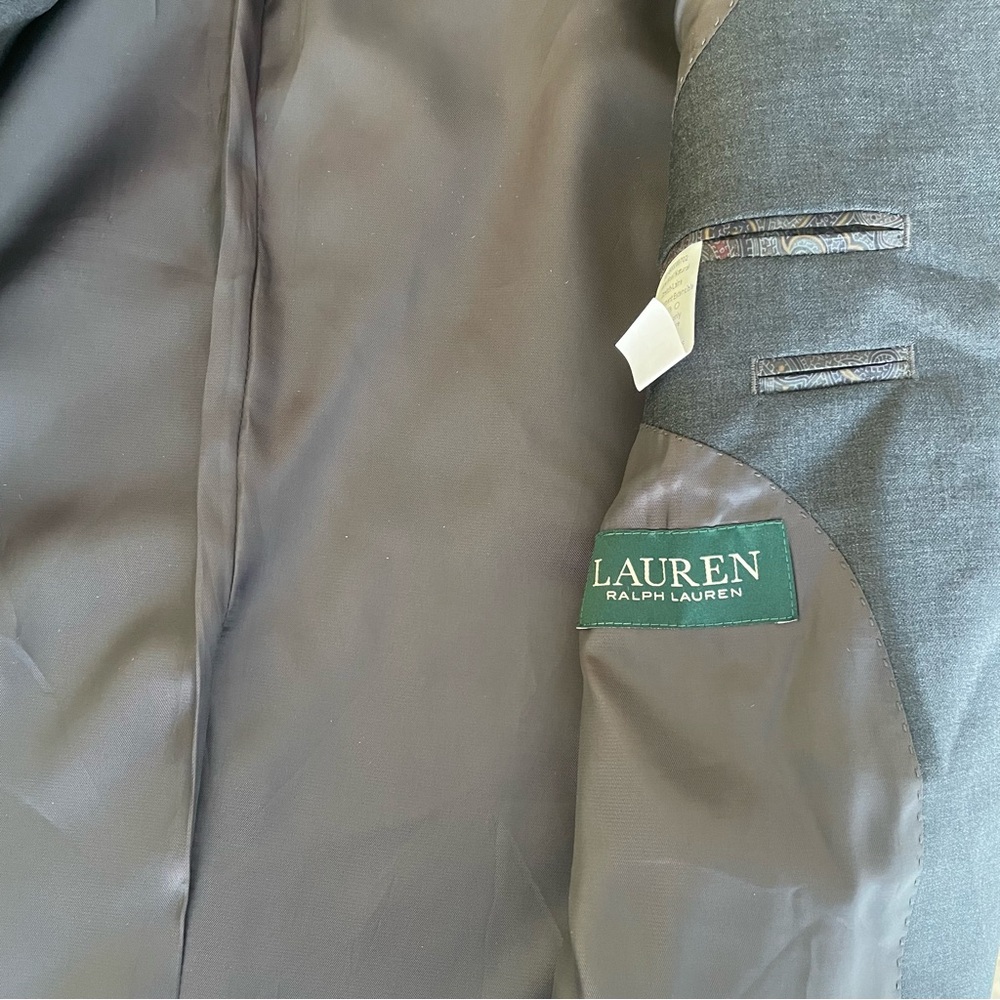 NWT Lauren Ralph Lauren 40R Blazer 100% Wool Ultraflex Charcoal Grey Sport #716 - Picture 5 of 15